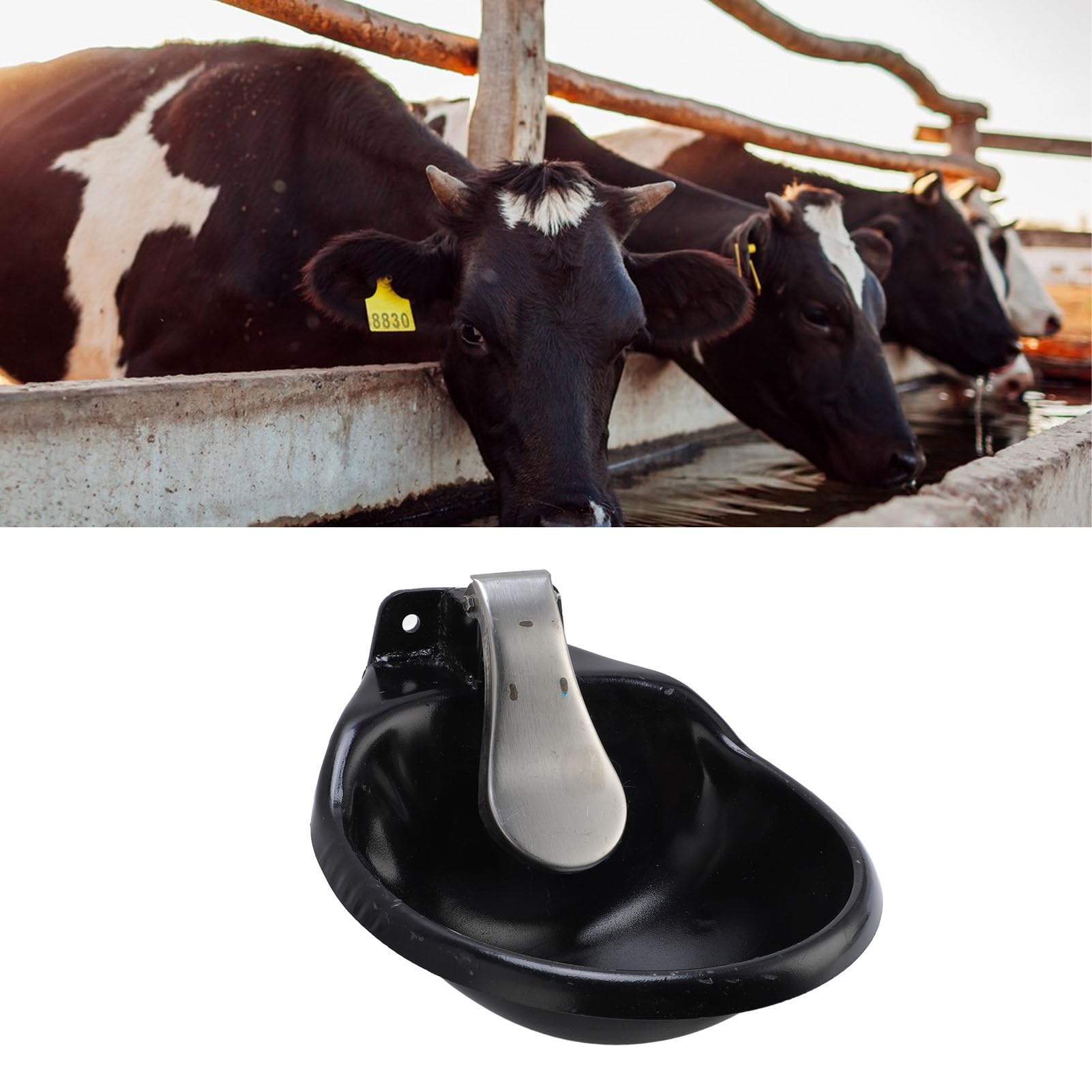 Cuenco de Agua Automático para Ganado, Bebedero de Acero de Gran Capacidad, Bebedero Automático para Ganado, Ideal para Caballos, Cabras, Ovejas y