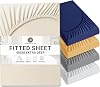 Imperial Rooms Fitted Sheet 40 Cm - Extra Deep Brushed Microfiber Bed Sheets Easy Care Soft Fitted Bed Sheet - Shrinkage and Fade Resistant (Cream, Double)
