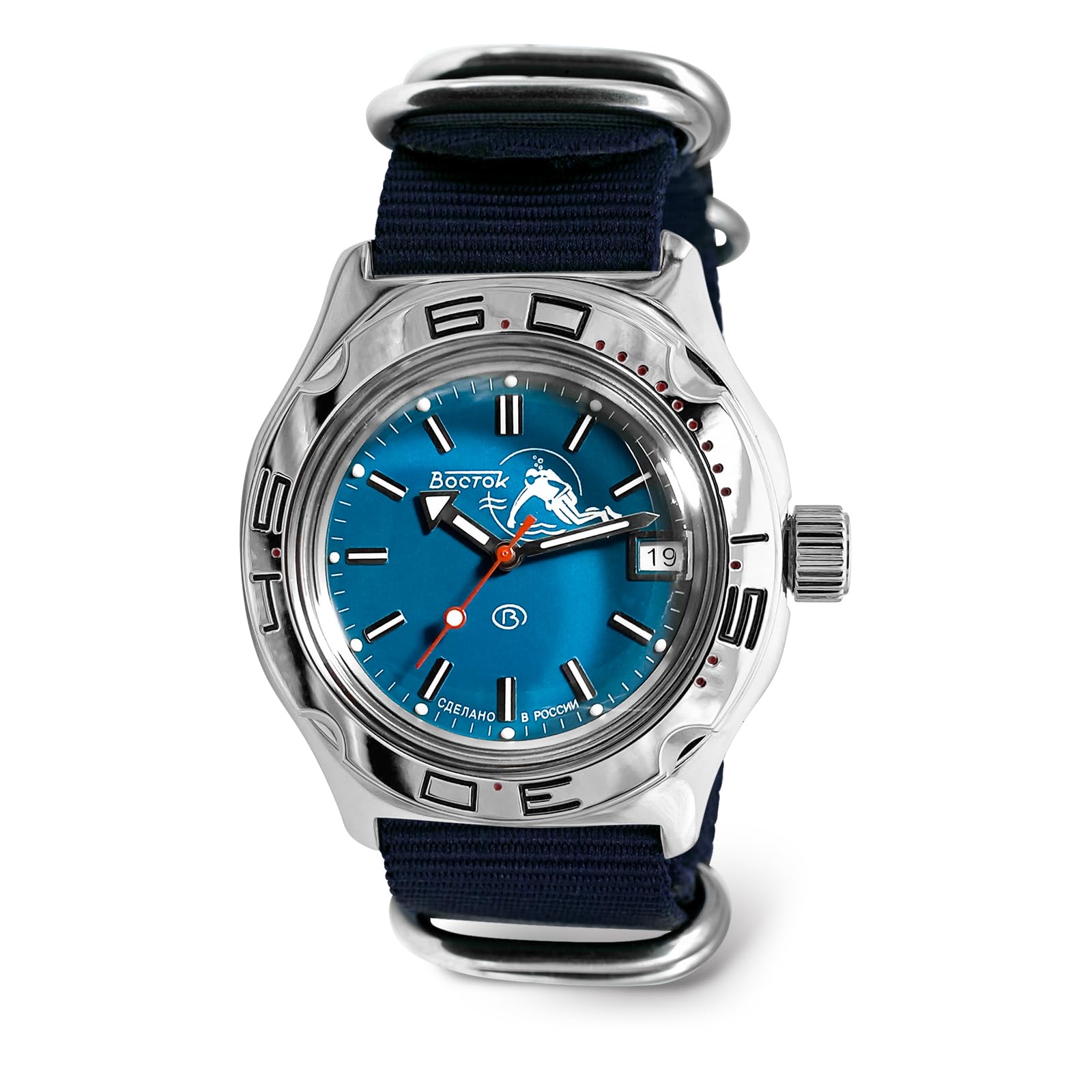 VOSTOK | Amphibia 100059 Scuba Dude Automatic Self-Winding Diver Wrist Watch | Blue Strap