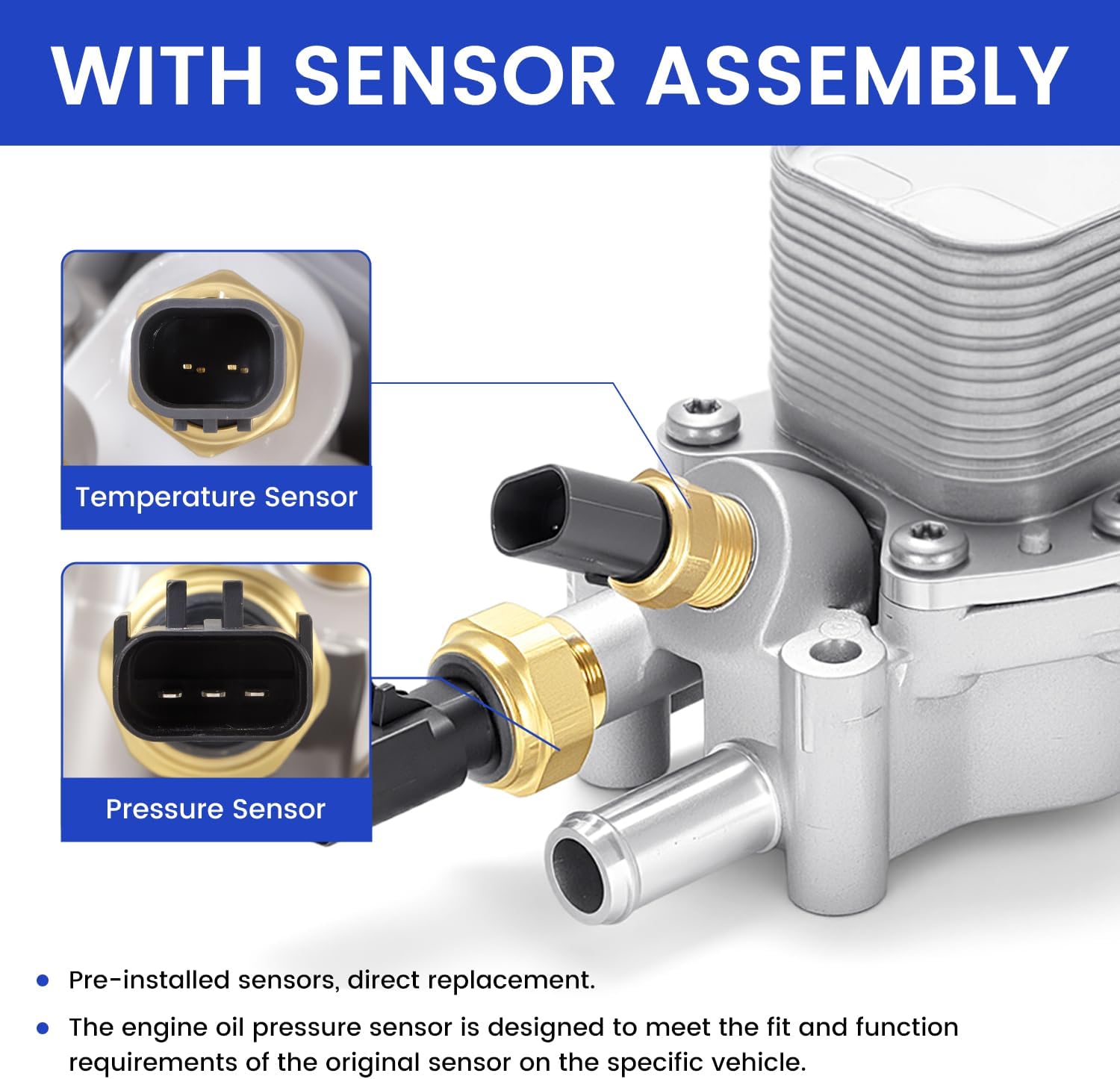 926-876 926-959 Upgraded Aluminum Engine Oil Filter Housing with Oil Cooler - Fit For 2011-2016 Chrysler 200 300, Dodge Charger, Grand Cherokee, Wrangler 3.6L V6 Engine - Replaces# 68105583AF