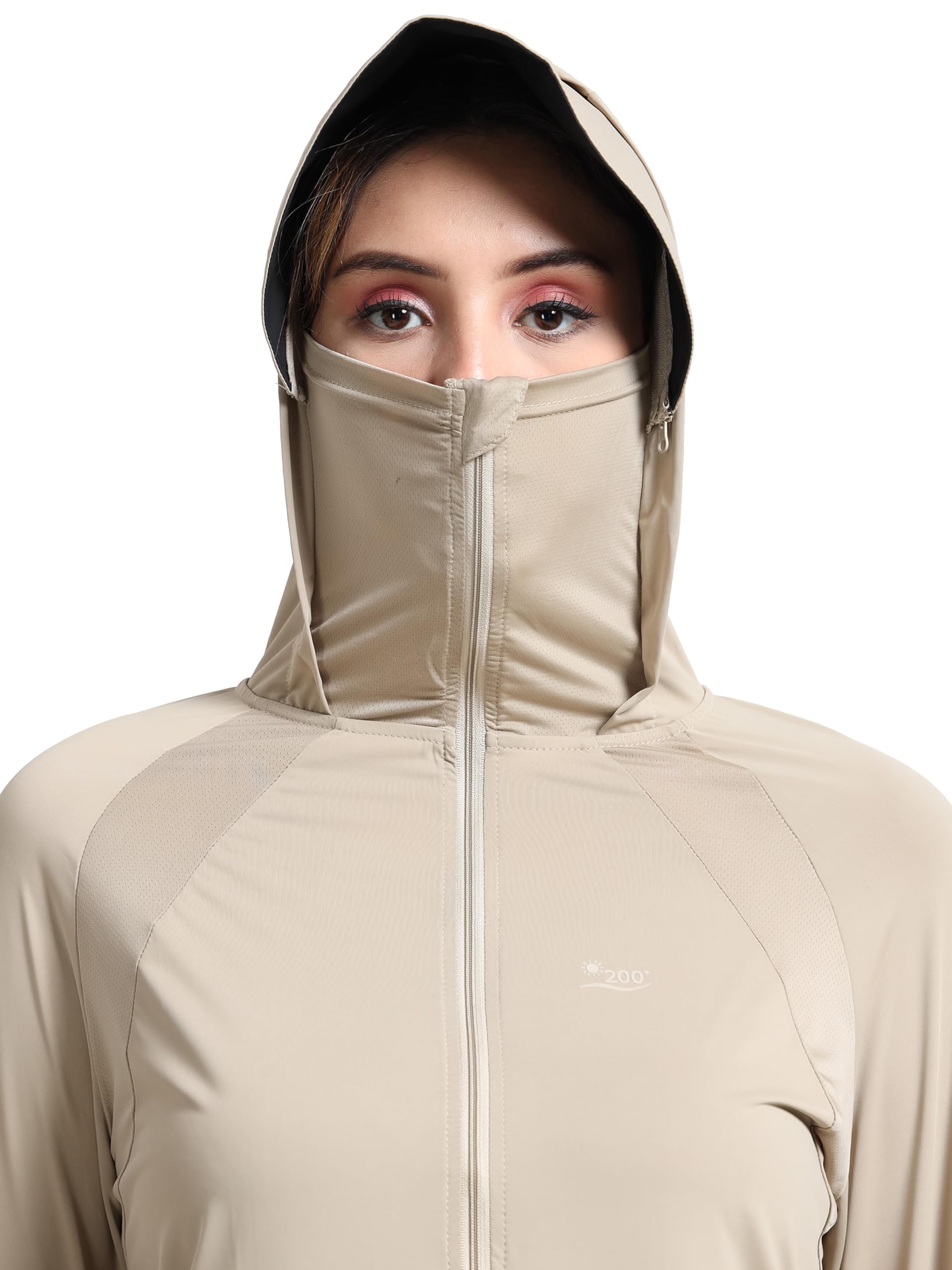 FABSPORTS Women's UV Protection Sun Screen Jacket, Full Zip Sun Protection Clothing, Lightweight with UPF 50+ Protection for Outdoors, with Pockets, Sun Protective Clothing for Women 3