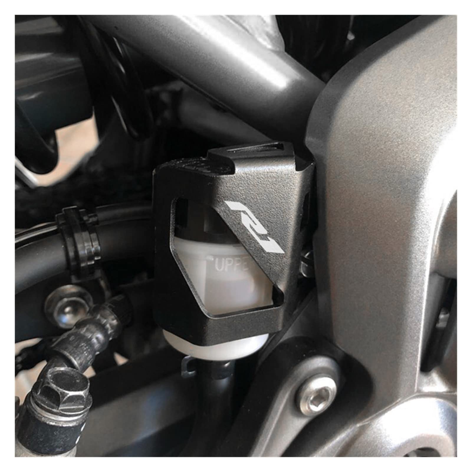 Serbatoio Liquido Freno Moto CNC Posteriore Serbatoio Liquido Freno Protezione della Copertura della Protezione per Yamaha YZF R1 YZFR1 YZF-R1M 1998-2021 2020 (Colore : Rosso)