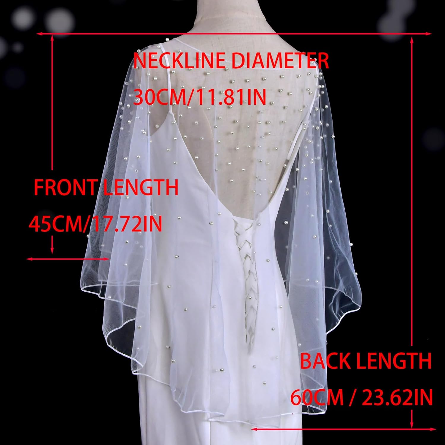 Womens Soft Tulle Bridal Scarf Evening Shawl Wedding Wraps Pearl - Image 7