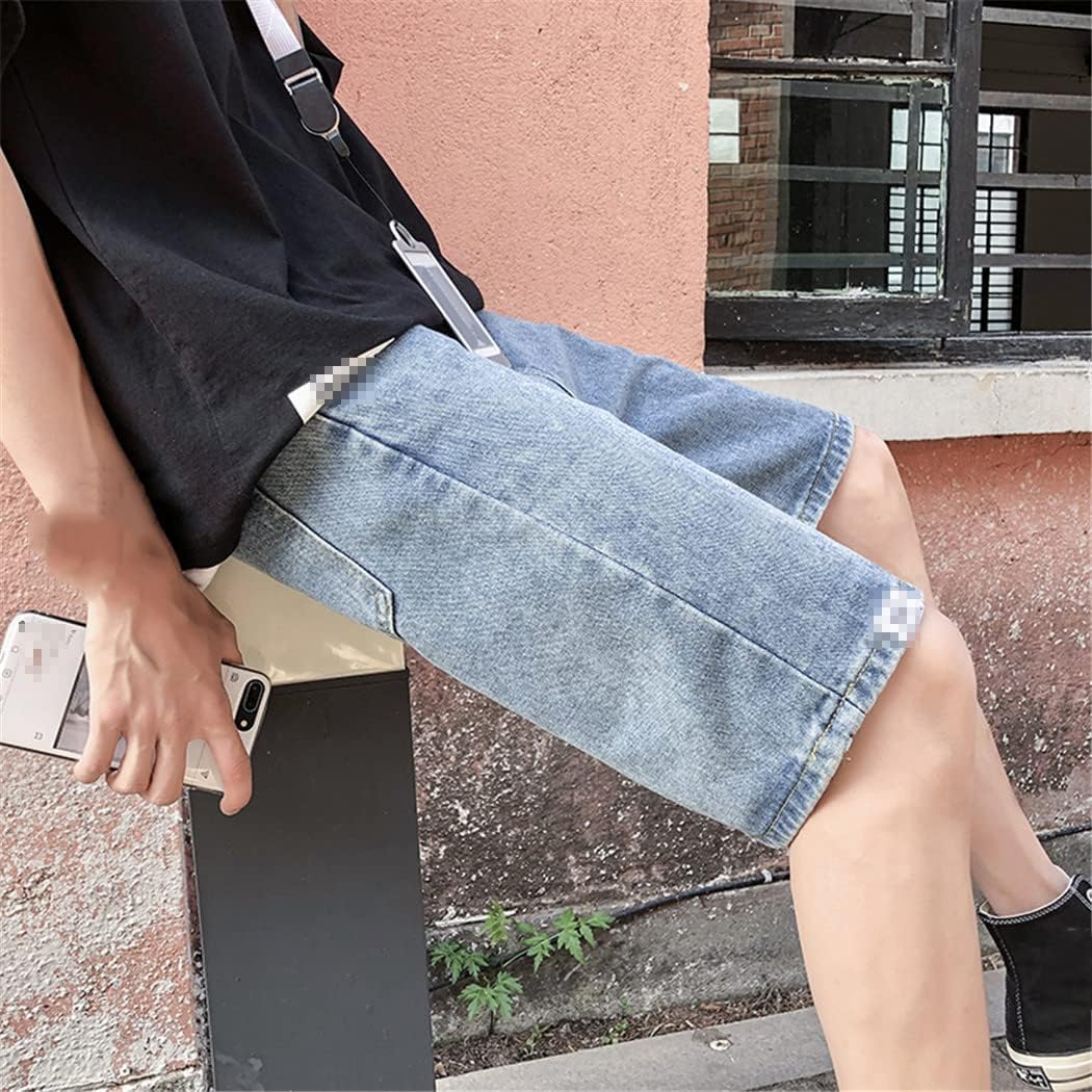 Men Casual All-Match Retro Shorts Korean Baggy Denim Short Vintage Harajuku High Street Trousers