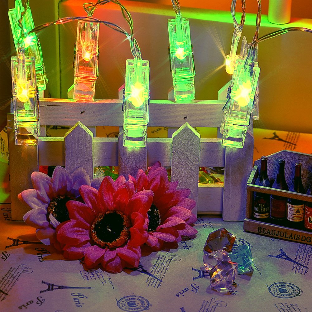 MIRADH LED Photo String Lights- 20 Photo Clips Plug Powered Fairy Lights (10 Feet, Multicolor RGRB 20 Clips,Corded electric,Plastic) (B08B5J2QWF) Amazon Price History, Amazon Price Tracker