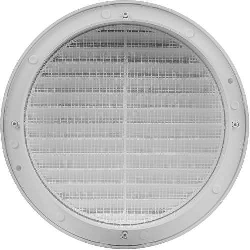 Miniatura 8 de Ventilación redonda de plástico blanco de 6 pulgadas - Rejilla de ventilación de aire - Cubierta de rejilla - Malla de pantalla integrada - Cubierta