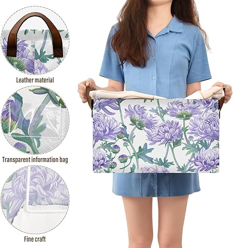Miniatura 5 de KLL Bloom Flower Chrysanthemum Adventure Lavender Cube Storage Bins Baskets Bin with Handles Fabric Closet Organizers for Makeup Books Shelves