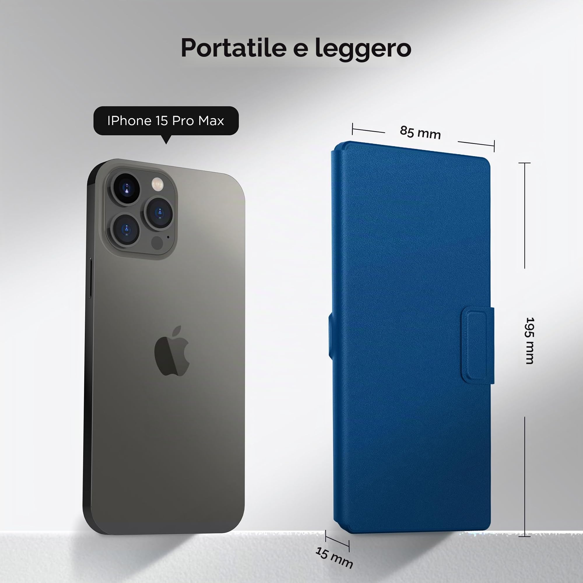 CACOE Tastiera Bluetooth pieghevole, mini AZERTY senza fili tastiera a doppio canale | Tastiera Bluetooth per iPad/Phone/Tablet, Android, Windows con supporto e ultra piatto, blu oceano