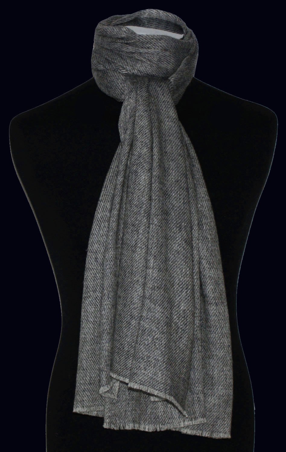 LORENZO CANA - Sciarpa in cashmere da uomo, 100% cashmere, 100 x 67 cm, grigio