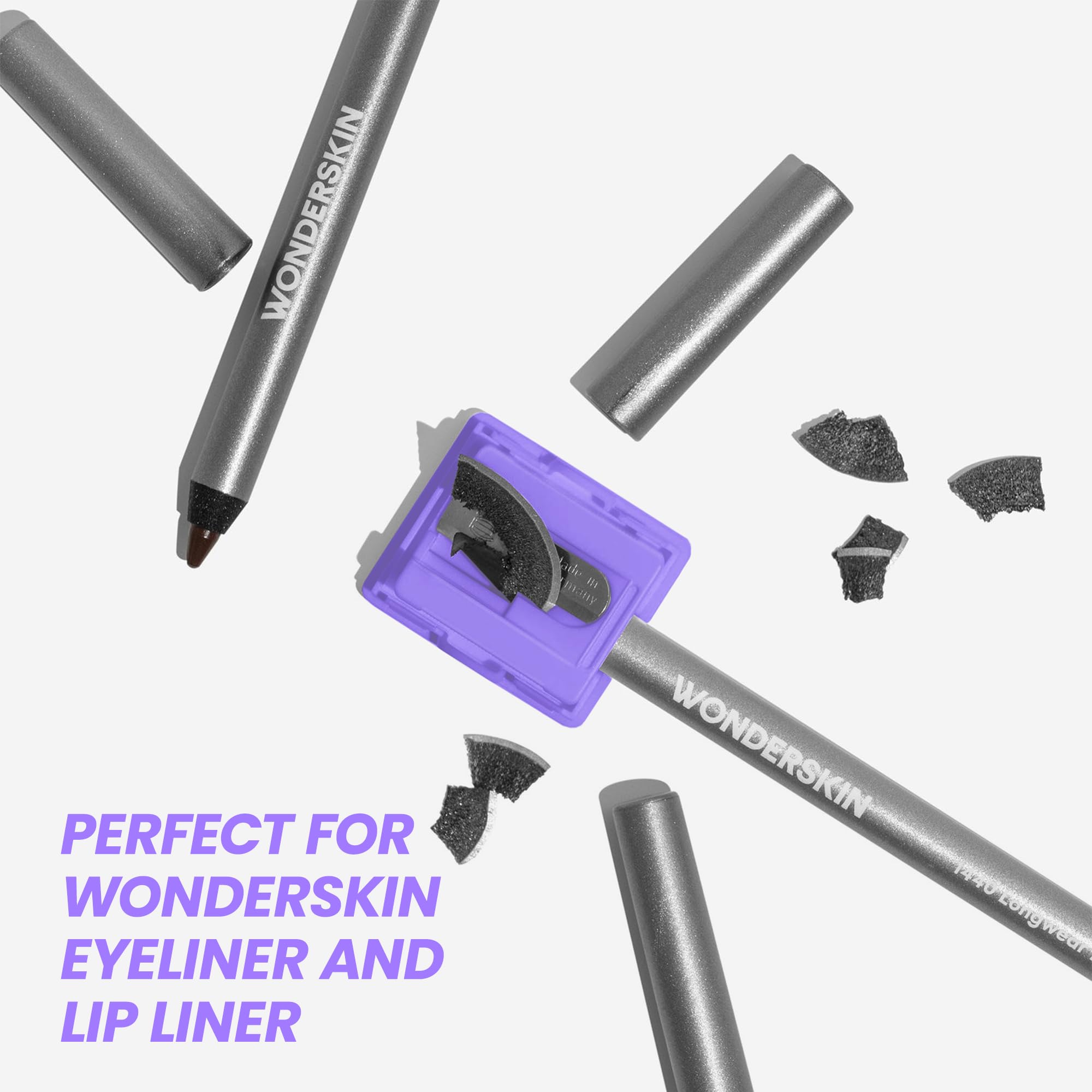 Wonderskin Temperamatite per matite trucco – temperino di precisione per eyeliner, matite labbra e matite occhi