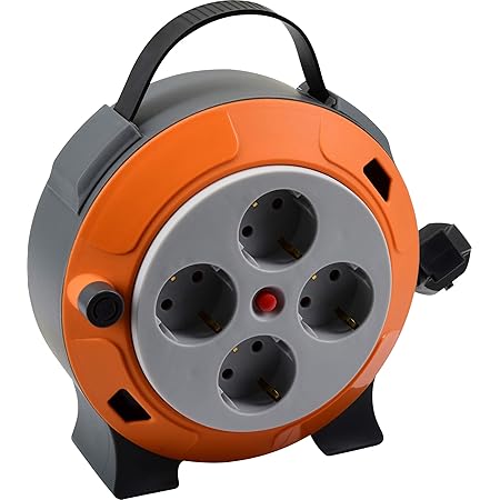 Prolunga Elettrica REV Ritter 10m Con Spina Di Protezione - Cavo H05VV-F 3G1,5 Mm² Arancione Per Interni - Foto 9