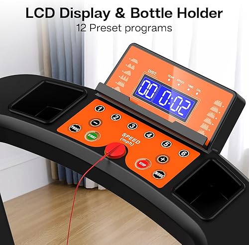 Miniatura 7 de Cinta de correr plegable de marco pesado para el hogar, máquina de entrenamiento de 300 libras de capacidad, con 3.5 HP y 12 programas de