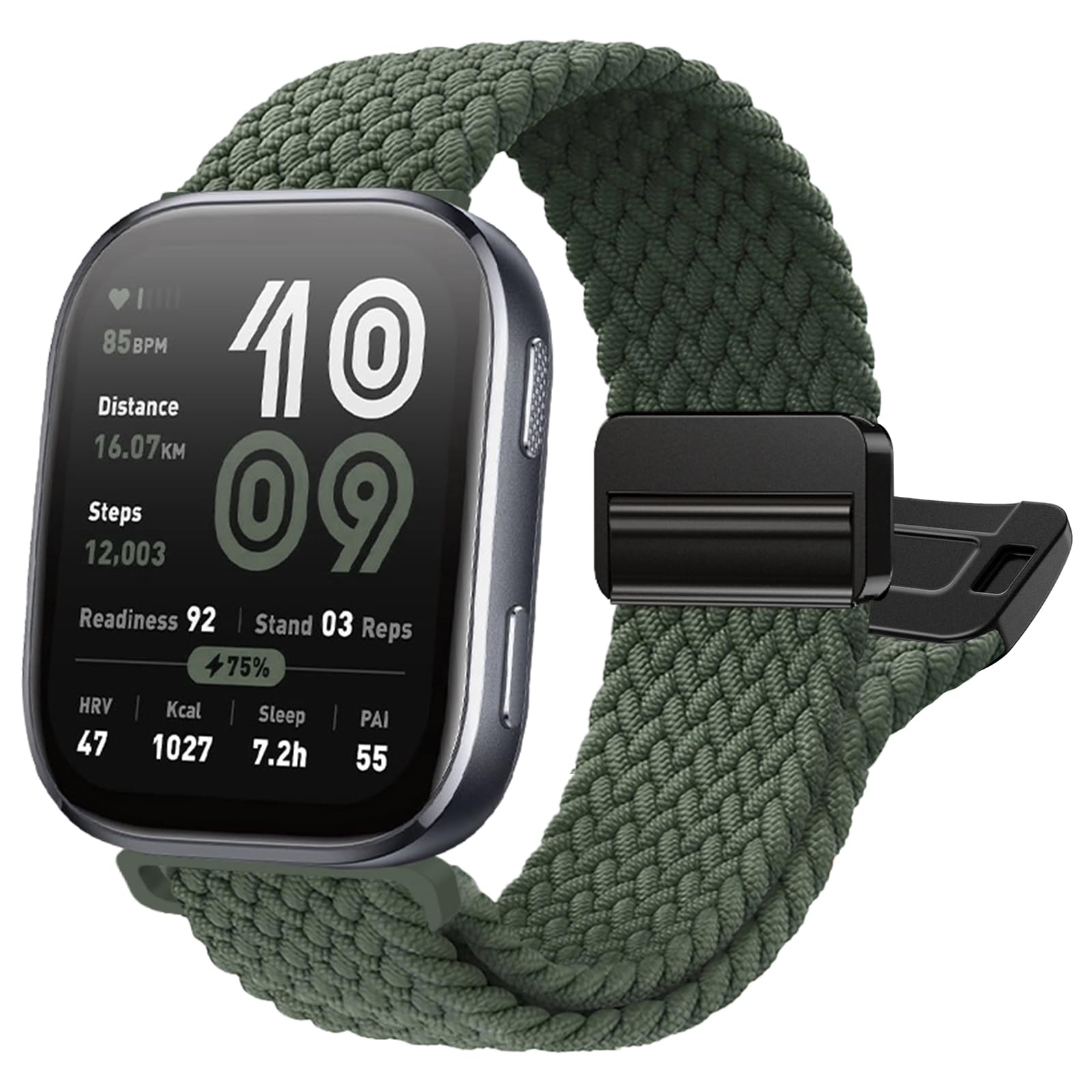 Braided-Band Compatible with Amazfit-Bip 5/Bip 6,22mm Upgrade Magnetic Band for Amazfit Helio/GTR 4/GTR 3 Pro/GTR 3/GTR 2e/GTR 2/GTR 47mm/Stratos 3/2/2s/Pace