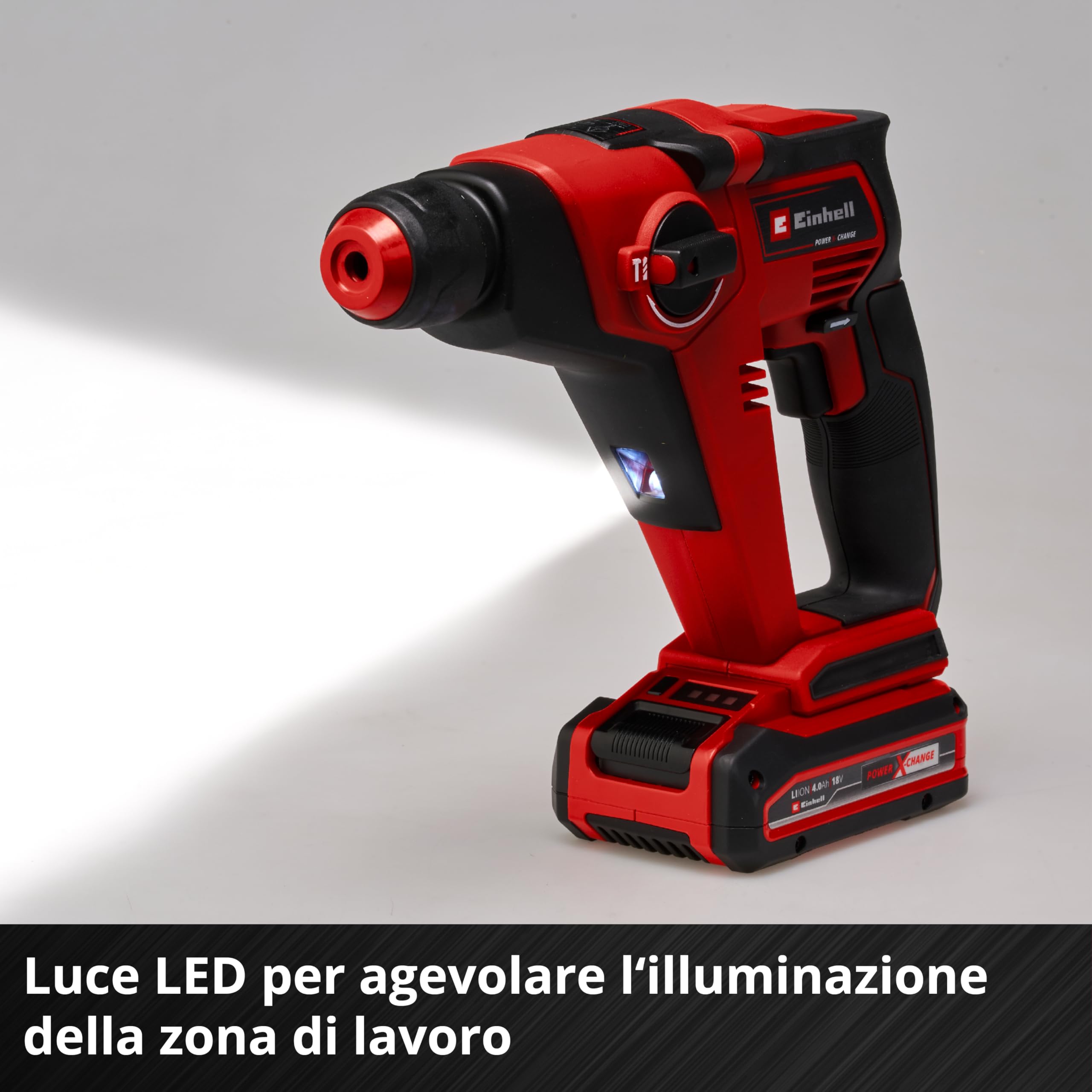 Einhell tassellatore a batteria TE-HD 18/12 Li - Solo Power X-Change (Bit Adapter incluso nella dotazione di consegna, 1,3 Joule, SDS+, 12 mm su cemento)
