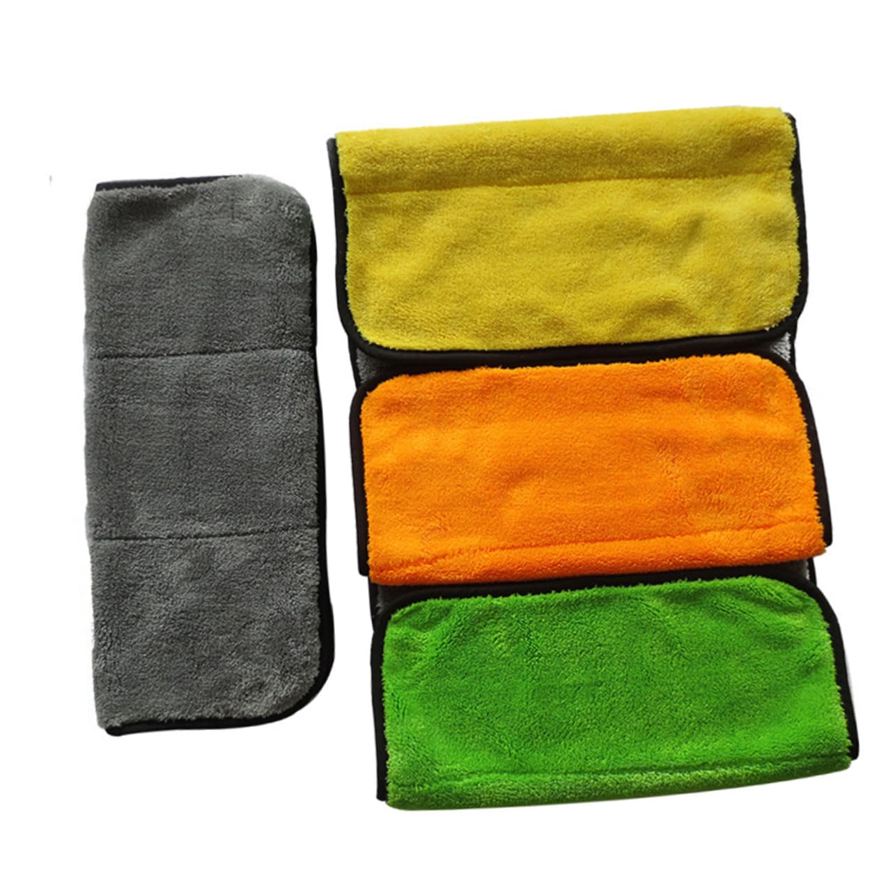 GLEAVI 3pezzi Panno Microfibra Per Auto Asciugatura e Pulizia Rapida Verde e Assorbimento Elevato Resistente e Morbido Per Auto e Superfici Delicate