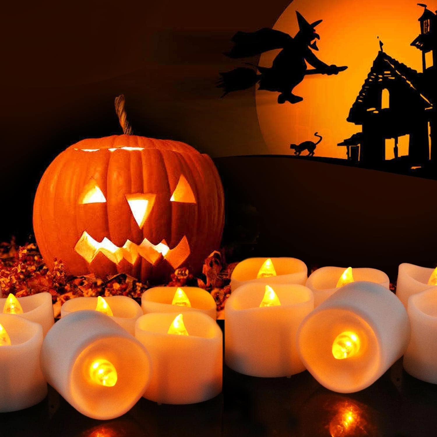 FESTIA Elegant Battery Operated Window Candelabra with Timer 3 LED Flicker Flame