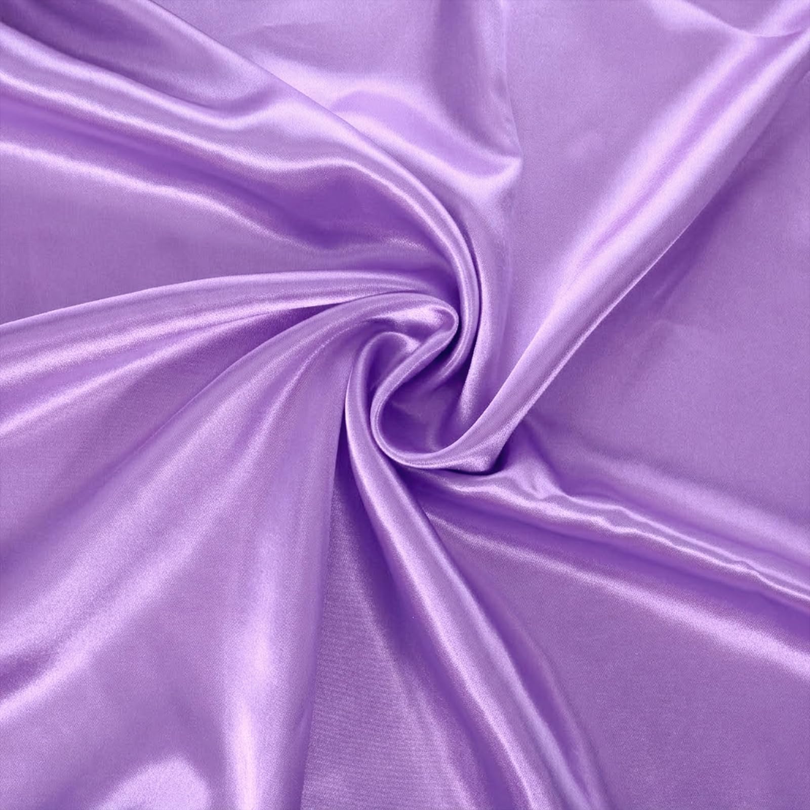 Satin Fabric by The Yard, 60 Inch Wide White Satin Fabric Shiny & Silky Lining Cloth Fabrics for Wedding Dress, Clothing Making, DIY Crafts, Table Cover, Sewing(Light Purple)