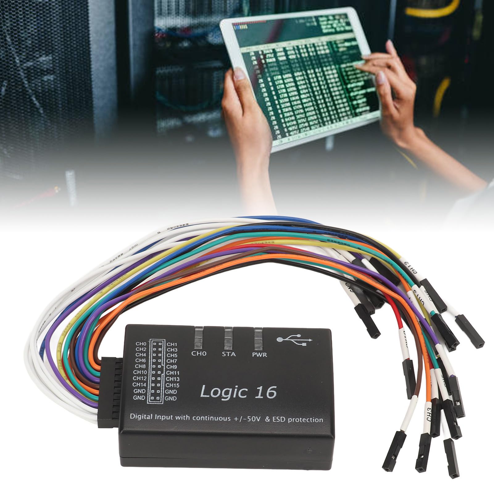 16 Kanal 100 M Maximale Stichprobenrate USB -Logikanalysator für Logic2 Software Support Protocol Parsing Parameter Einstellung