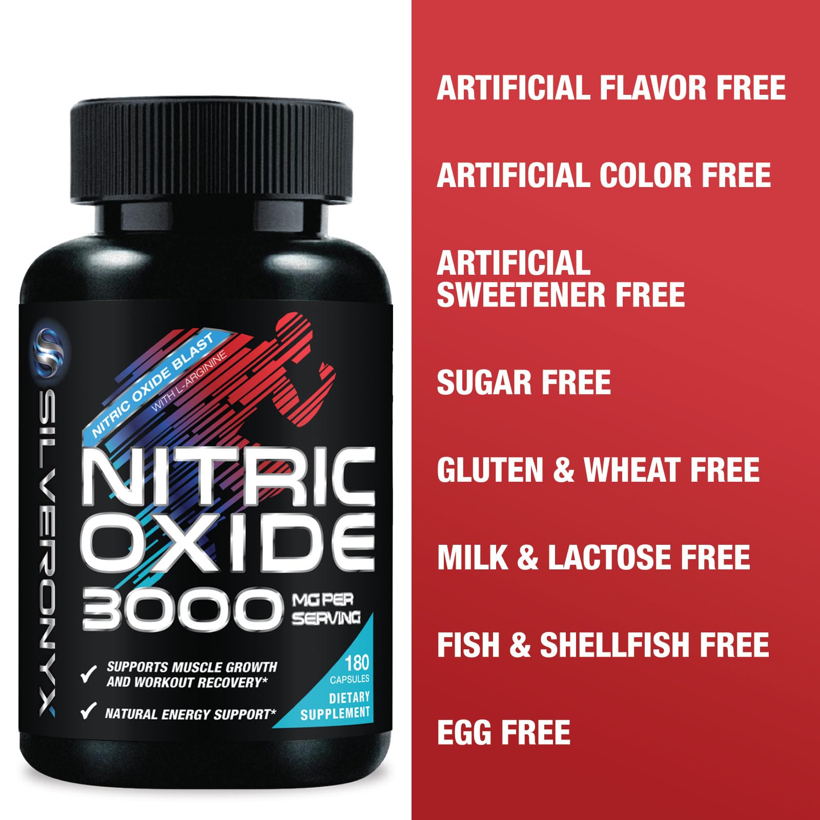 Nitric Oxide Supplement 3000mg Blend - 3X Strength L-Arginine & L-Citrulline - Complete Pre Workout Nitric Booster - Natural Energy & Muscle Support for Men & Women - Bottled in USA - 180 Capsules — Amazon image 7