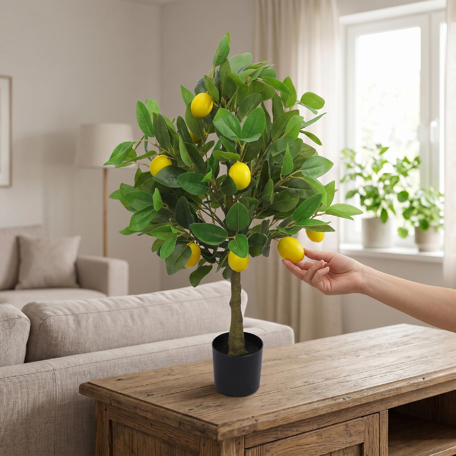 SUNGOOYUE Planta Artificial de Limón Sin Mantenimiento (80cm)