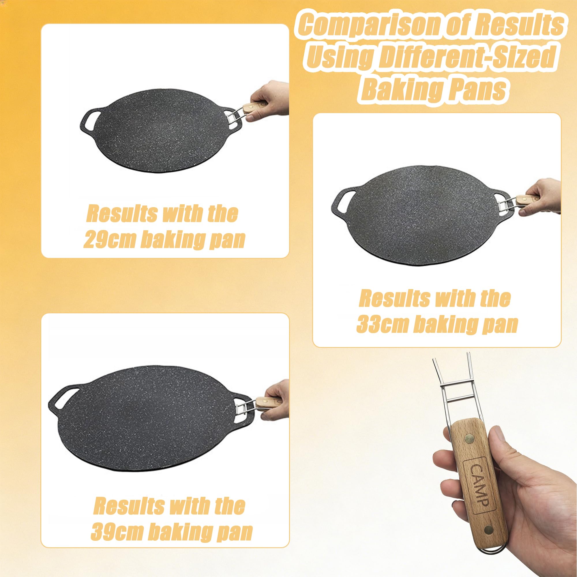 Poignée de Barbecue en Acier Inoxydable avec Lève grille en Bois Holder Anti brûlure avec Poignée en Bois pour Plaque de Barbecue Levier de Grille de Barbecue pour camping en plein air