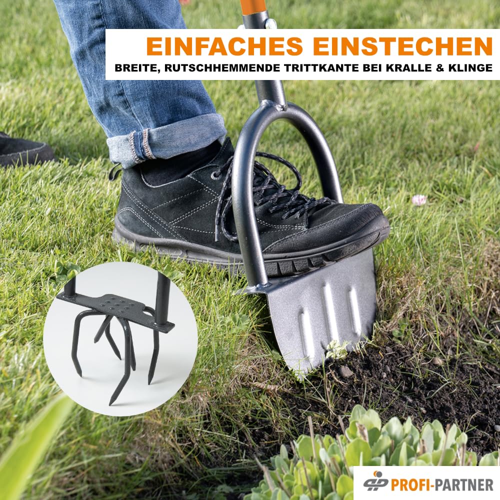 Kraftsparende Bodenfräse 2-in-1 – Gartenkralle & Klingen-Wechselkopf/Kultivator mit Handgriff & Trittplatte, Rückenschonend, Fast 1 m lang, Twist Tiller für Beet/Unkraut/Harte Erde