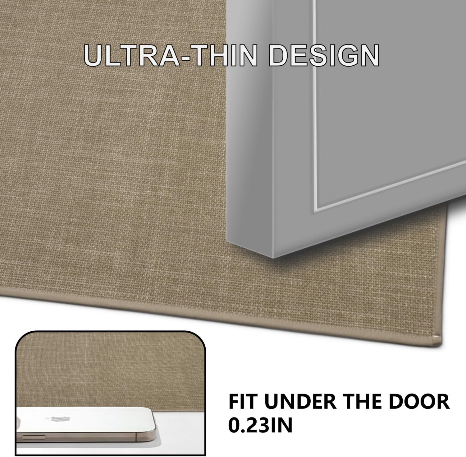 Maximum Non-Slip Indoor Door Mat, Long-Lasting, Soft & True Color with Rubber Backing, Washable & Stain-Resistant Entryway Mat with Powerful Dirt Trapper for Various Entrance, 29''X17'', Brown