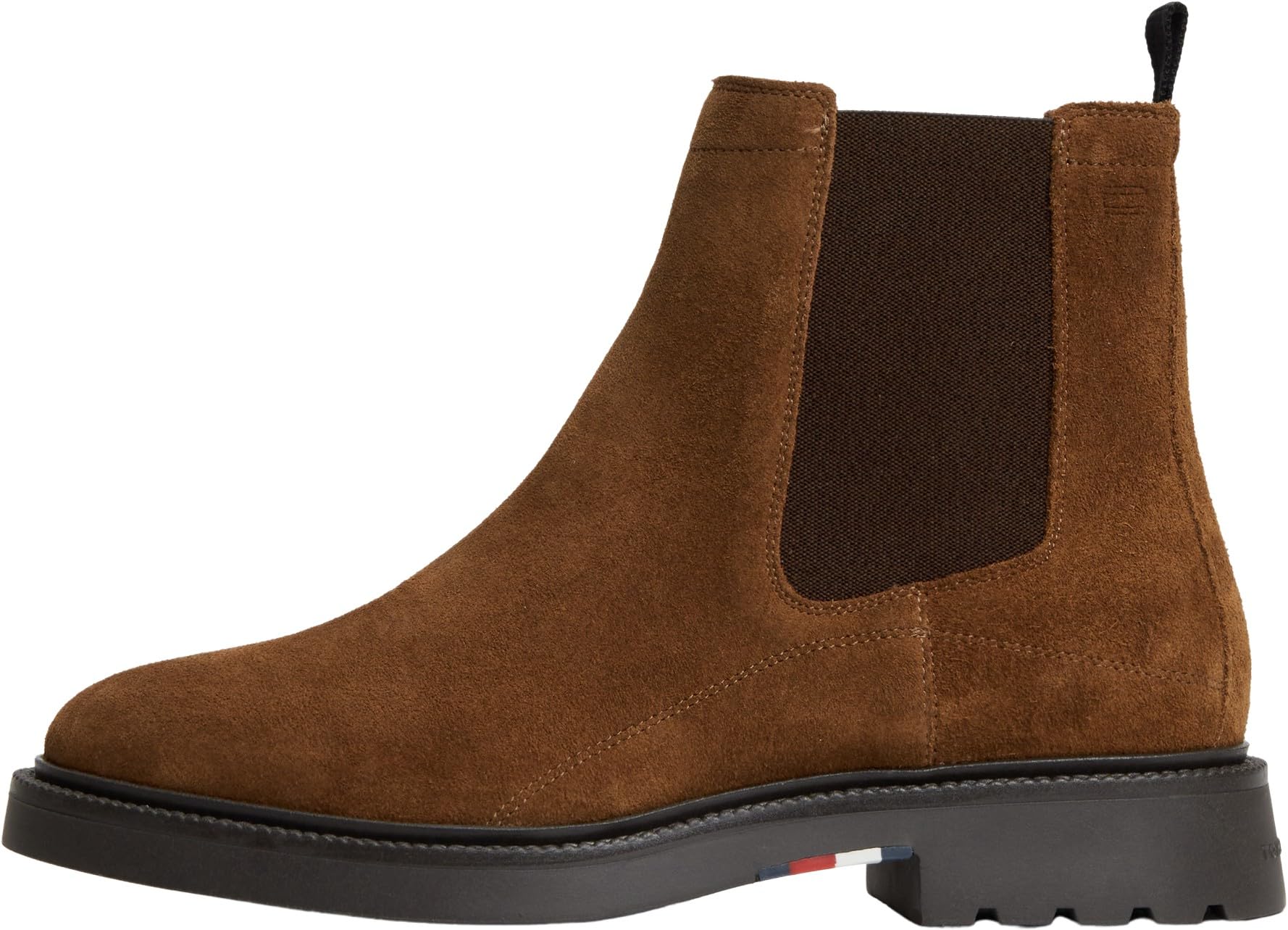 Tommy Hilfiger Men Corporate Casual Suede Chelsea FM0FM05952 Low Boots, BROWN (Coconut Grove), 7