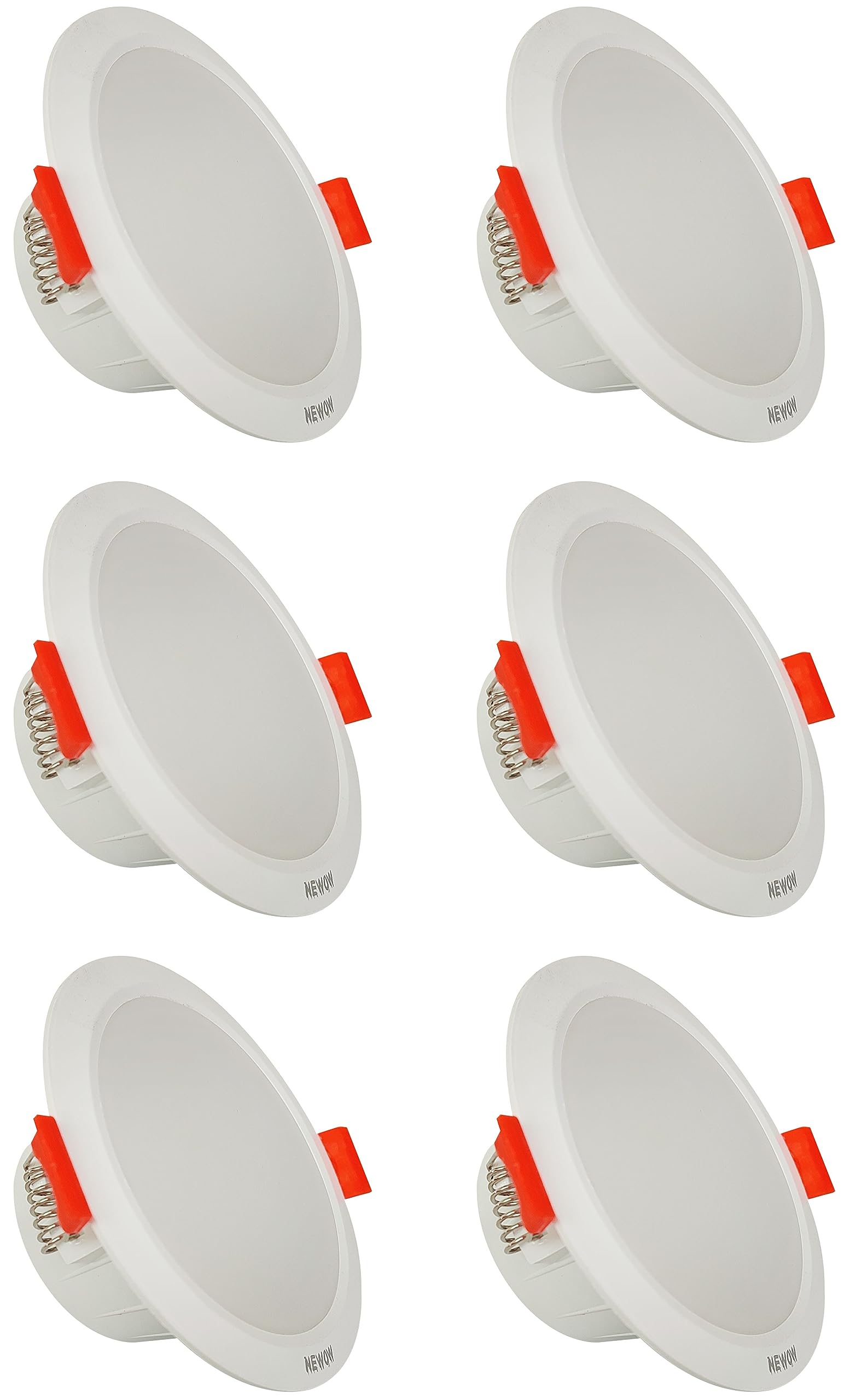 NEWOW 7W Oliver Round LED Ceiling COB Spot, Focus, Down Ceiling Light (Pack of 6) (Red)