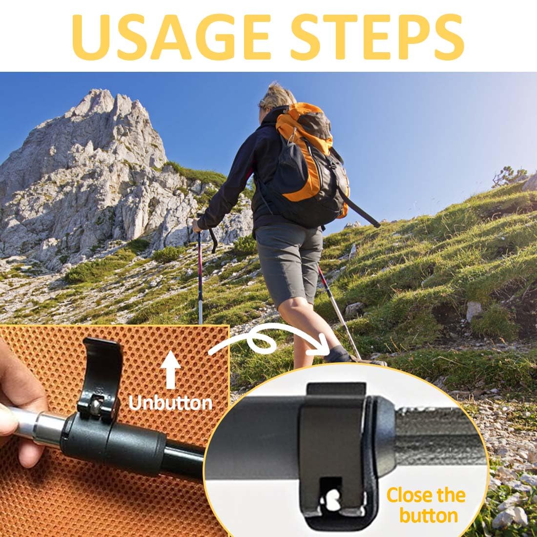 8 pezzi di ricambio per bastoncini da trekking, blocco esterno per bastoncini da arrampicata, 14 Mm per Bastoncini da Arrampicata con Blocco Esterno per Bastoncini