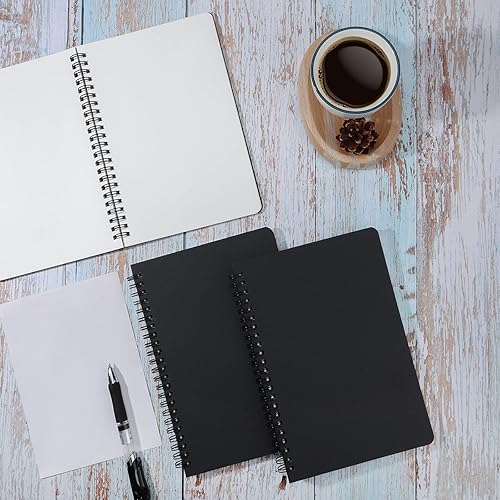 Miniatura 6 de EUSOAR Cuaderno de espiral en blanco, tamaño A4, 3 paquetes de 8.5 x 11 pulgadas, tapa dura, cuaderno de papel kraft en blanco a granel, bloc de