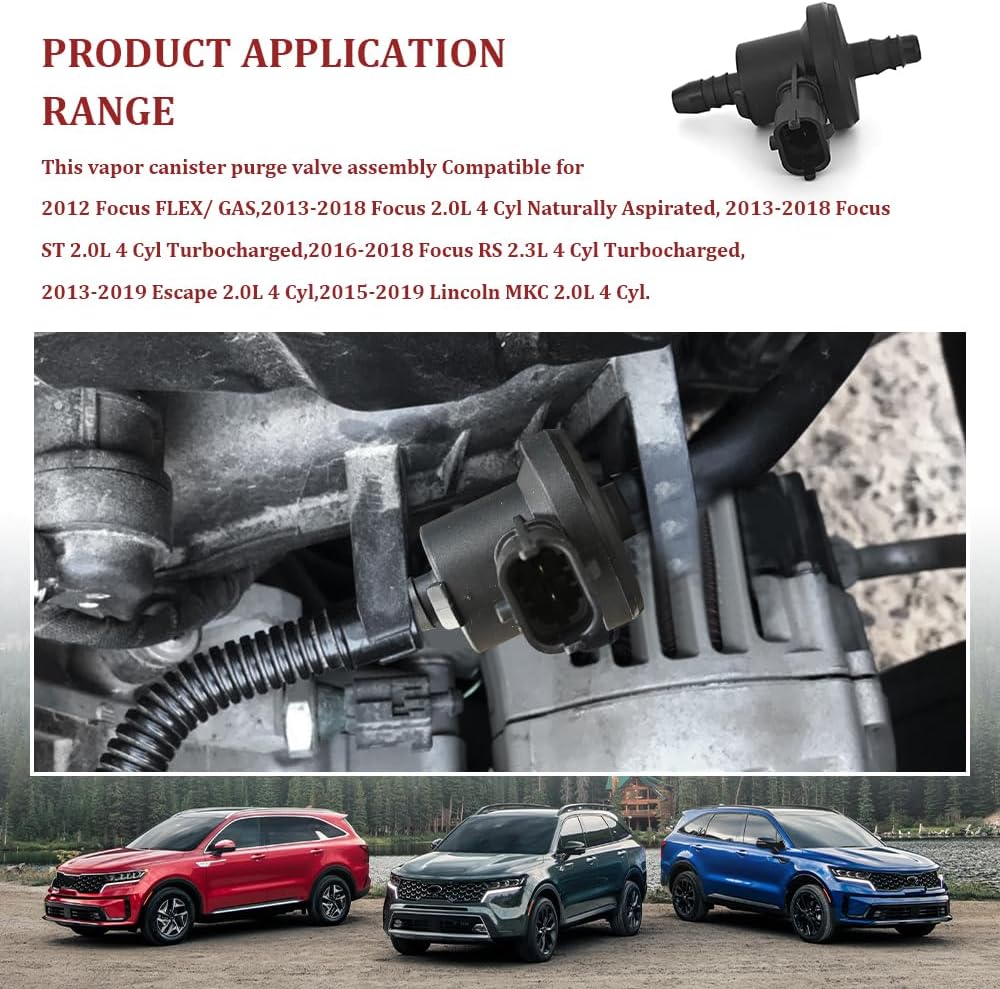 0280142500 Vapor Canister Purge Valve For Fiesta 2014-2019,For 2013-2018 Ford Escape,System Vacuum Valve Purge Solenoid For Ford Focus 2013-2018, 2015-2018 Lincoln MKC BV61-9G866-AA