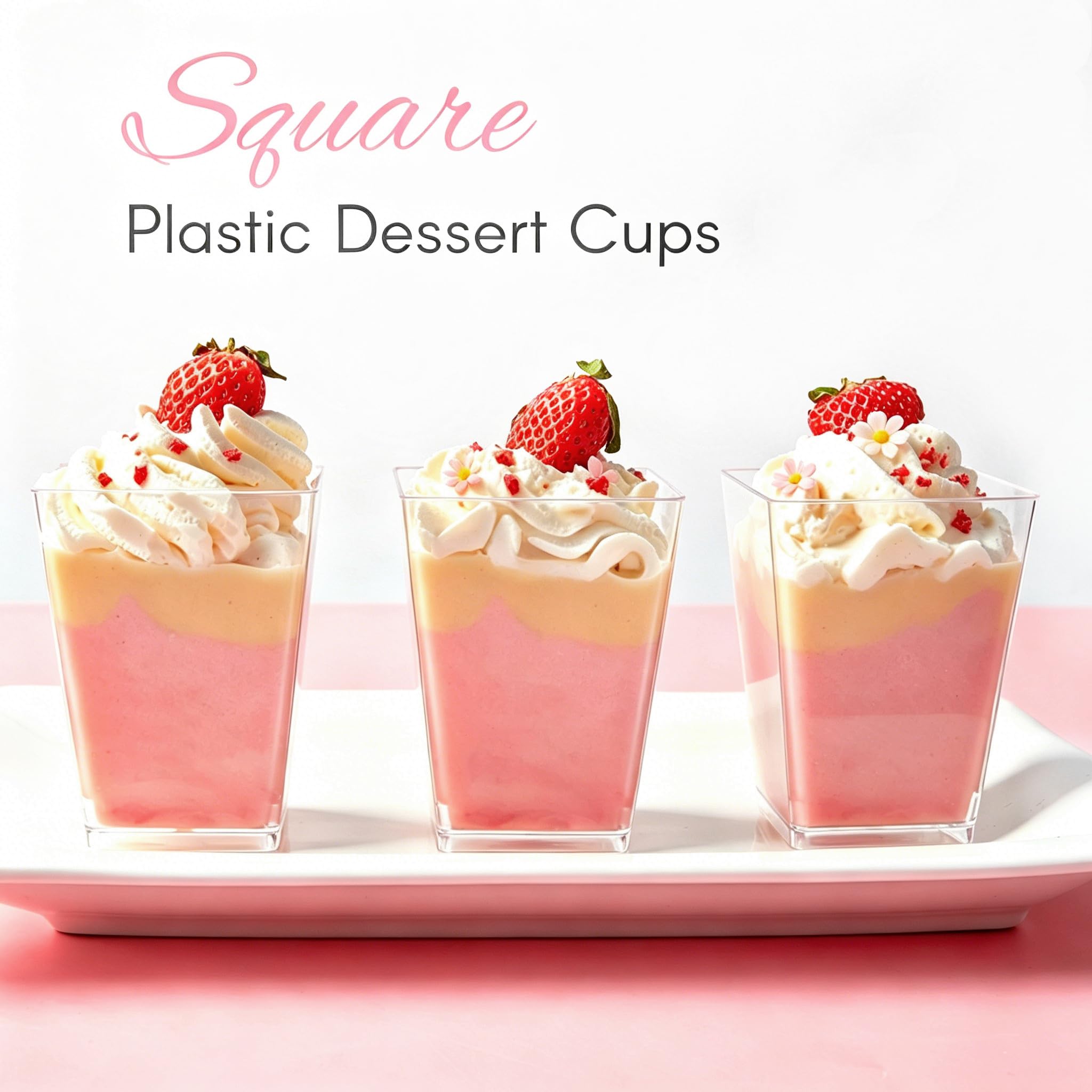 Amazon.com | Zezzxu 100 Pack 5 oz Clear Plastic Mini Dessert Cups