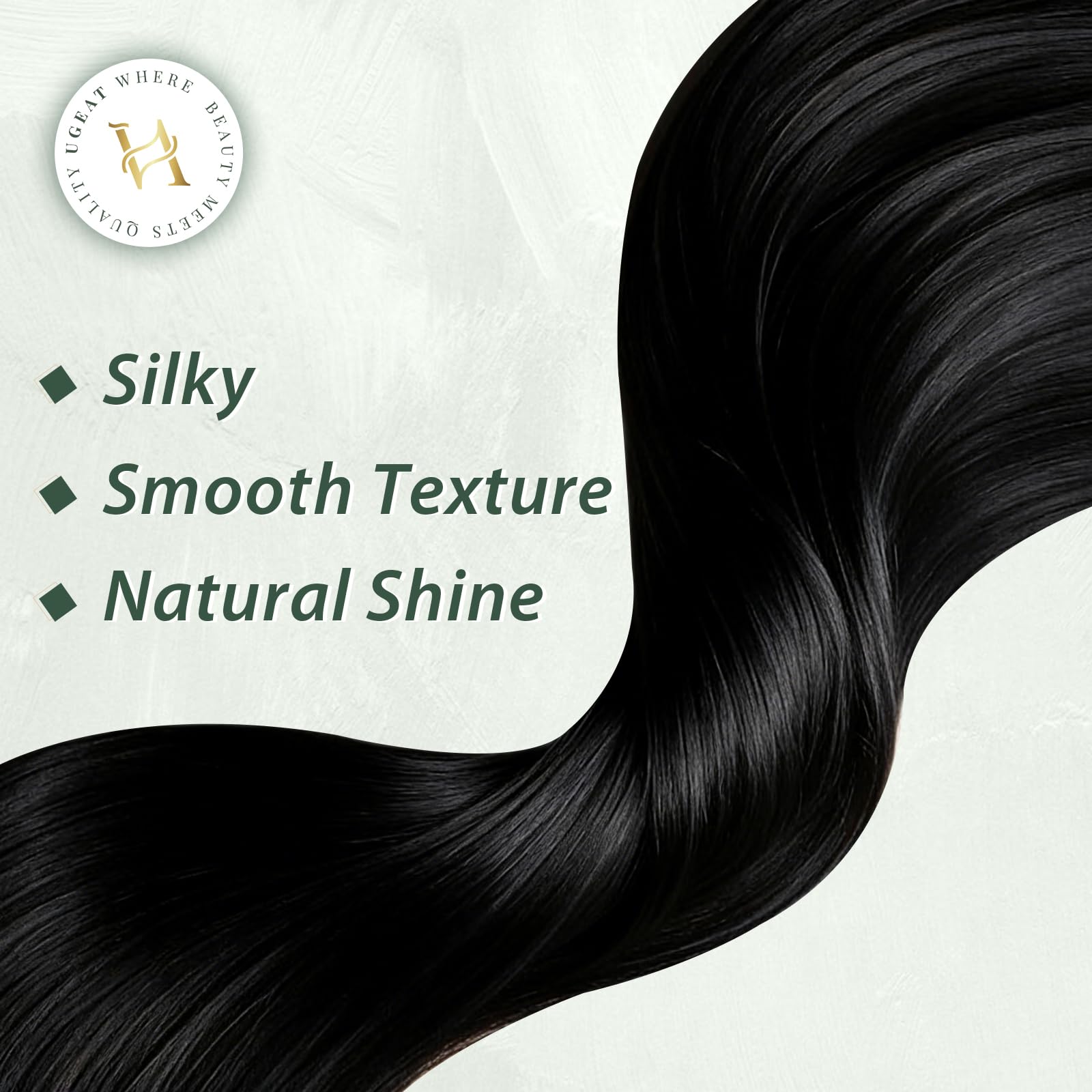 Ugeat Przedłużanie Włosów Taśma, Włosy Ludzkie, Ciemny Brąz, 60 cm 20 sztuk 50g, Przedłużanie Włosów Tape in, Brąz, Remy Naturalne Proste