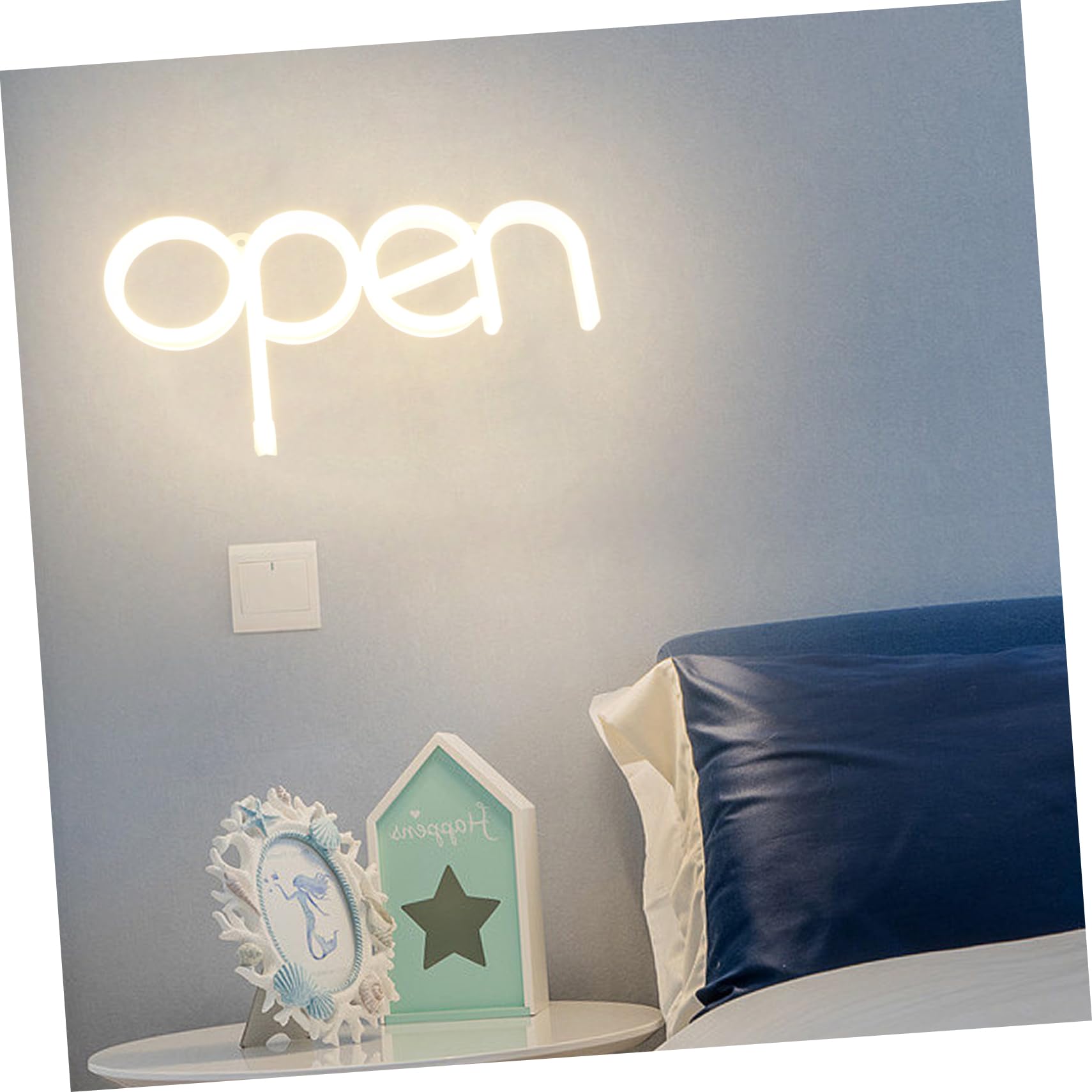 VICASKY Insegna Luminosa LED Aperta da Parete in Pvc Bianco, Ip42