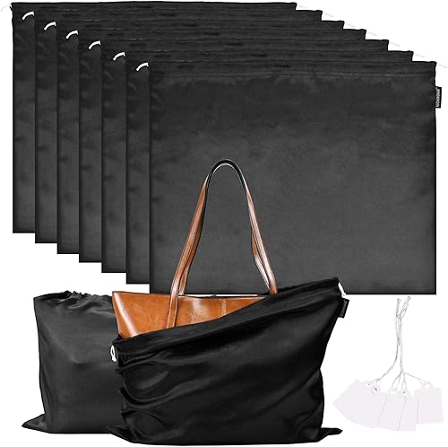 Paquete de 7 bolsas para el polvo para bolsos, bolsa de tela de seda con cordón, bolsa de almacenamiento grande para bolso, bolso, zapatos, botas,