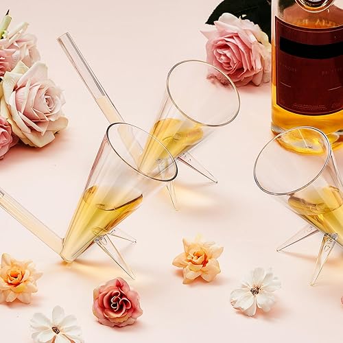 Miniatura 4 de Gerrii 6 copas de champán con soporte, reutilizables, irrompibles, acrílico, para despedida de soltera, regalos de despedida de soltera