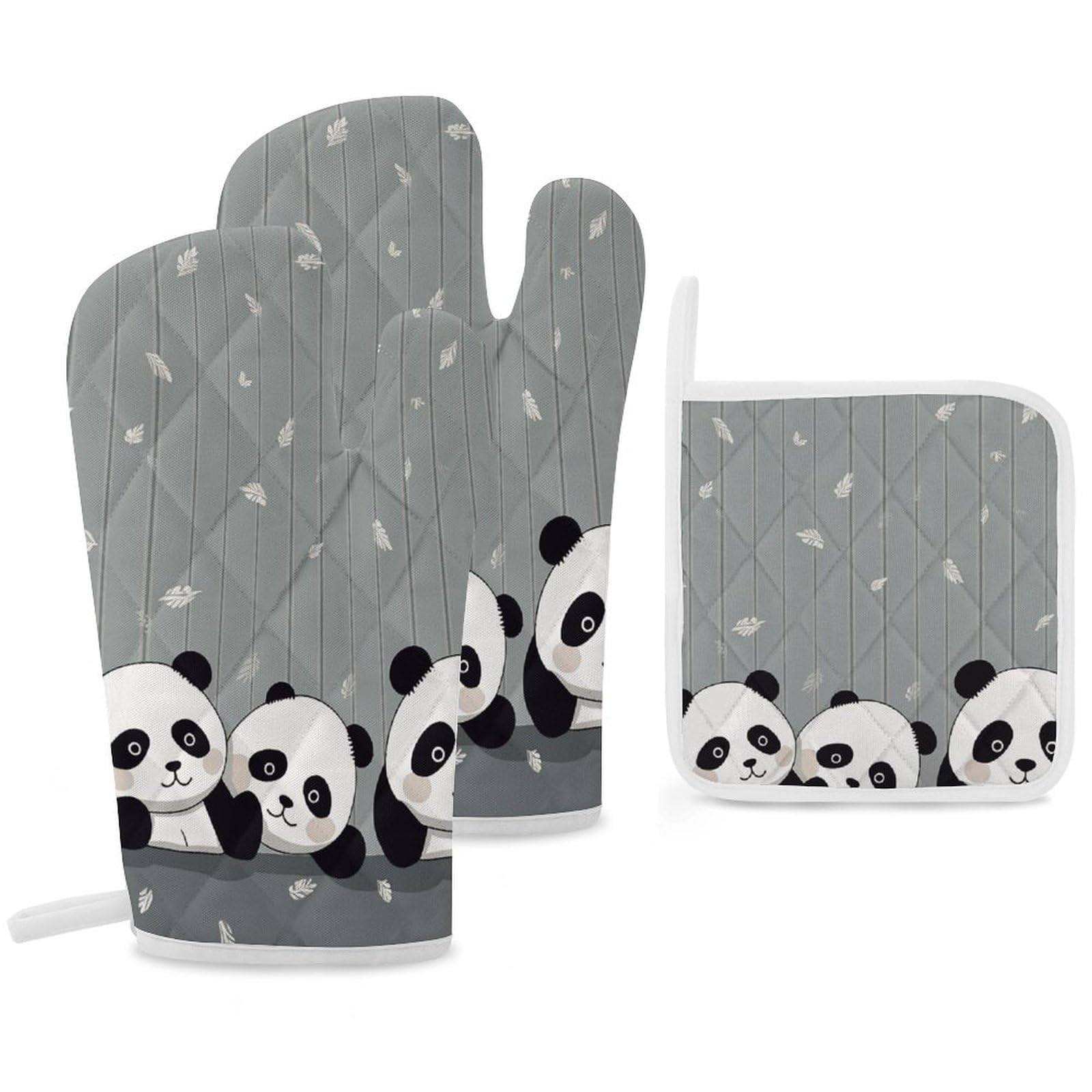 Gants de cuisine panda anti-brûlure pour manipuler vos plats chauds en toute sécurité