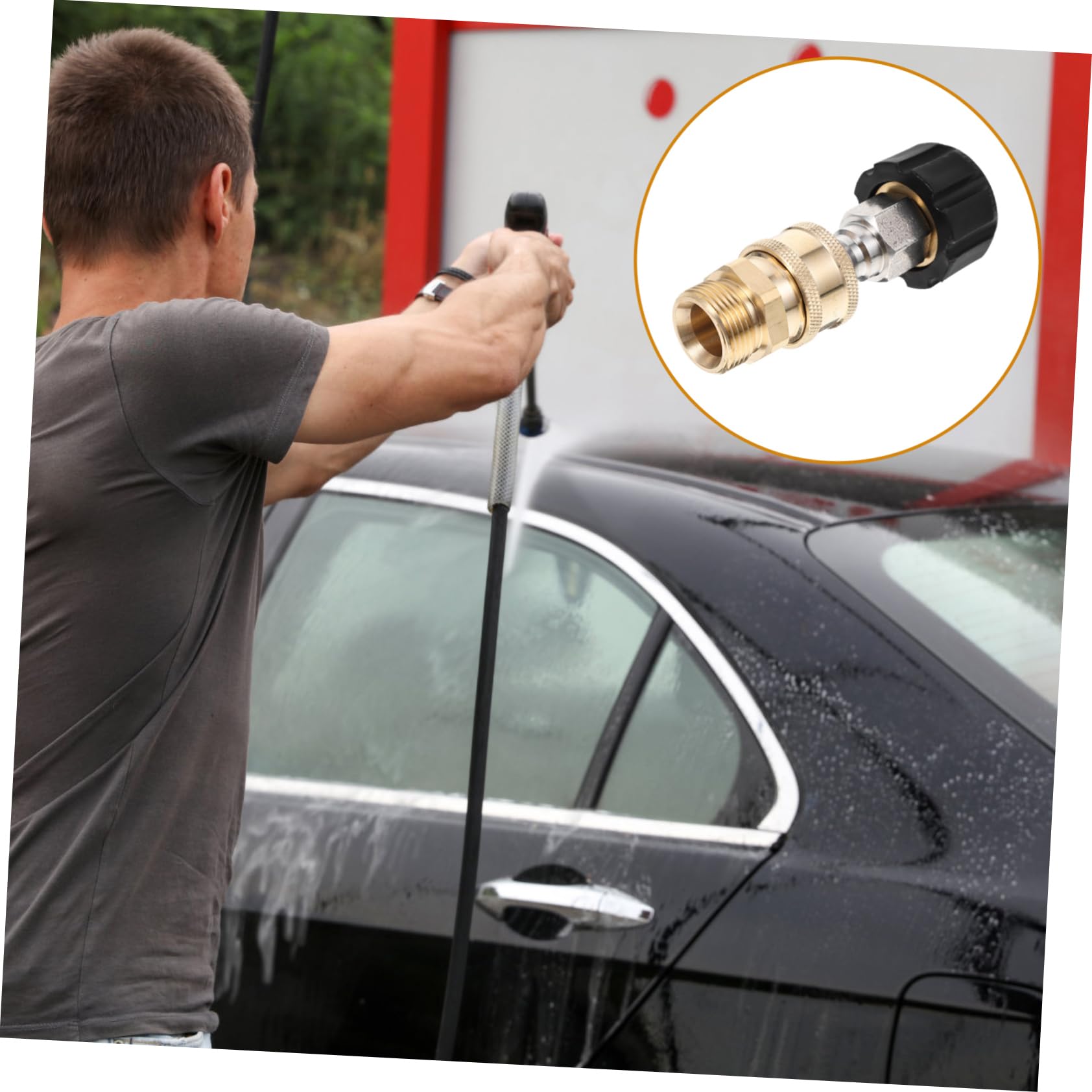 Toddmomy 5sets Adattatore per Idropulitrice Raccordo Rapido Ottone per Accessori di Pulizia Compatibile con Tubo da Giardino e Idropulitrici per Lavaggio Auto e Irrigazione Fiori