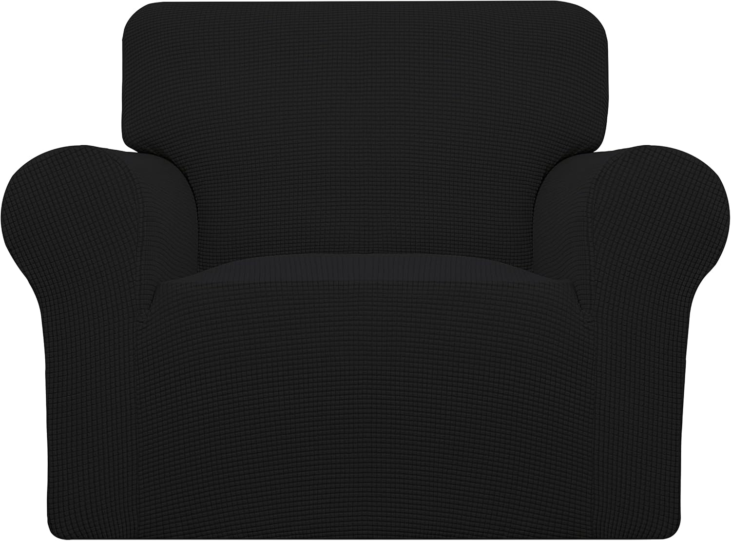 Easy-Going Stretch Oversized Chair Sofa Slipcover 1-Piece Couch Sofa Cover Furniture Protector Soft with Elastic Bottom for Kids Spandex Jacquard Fabric Small Checks Black Small-XL Chair Black