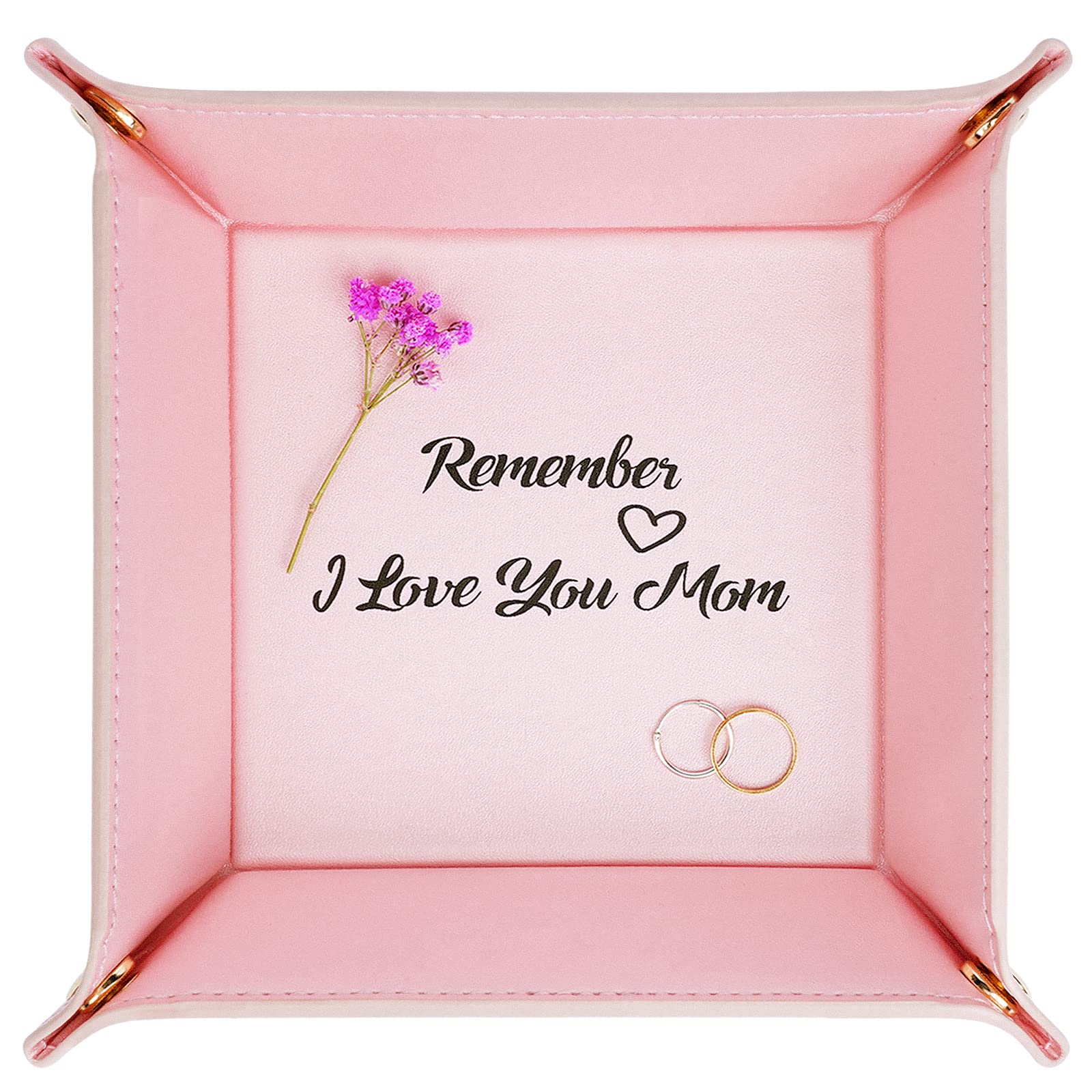Photo 1 of 3-Pack ZAPUVO PU Leather Jewelry Tray Trinket Dish, Gifts for Mom Christmas Xmas Stocking Stuffers, Remember I Love You Mom Valet Tray Unique Birthday Gifts Ideas from Daughter Son Kids for Mothers Day A2 - Remember I Love You Mom