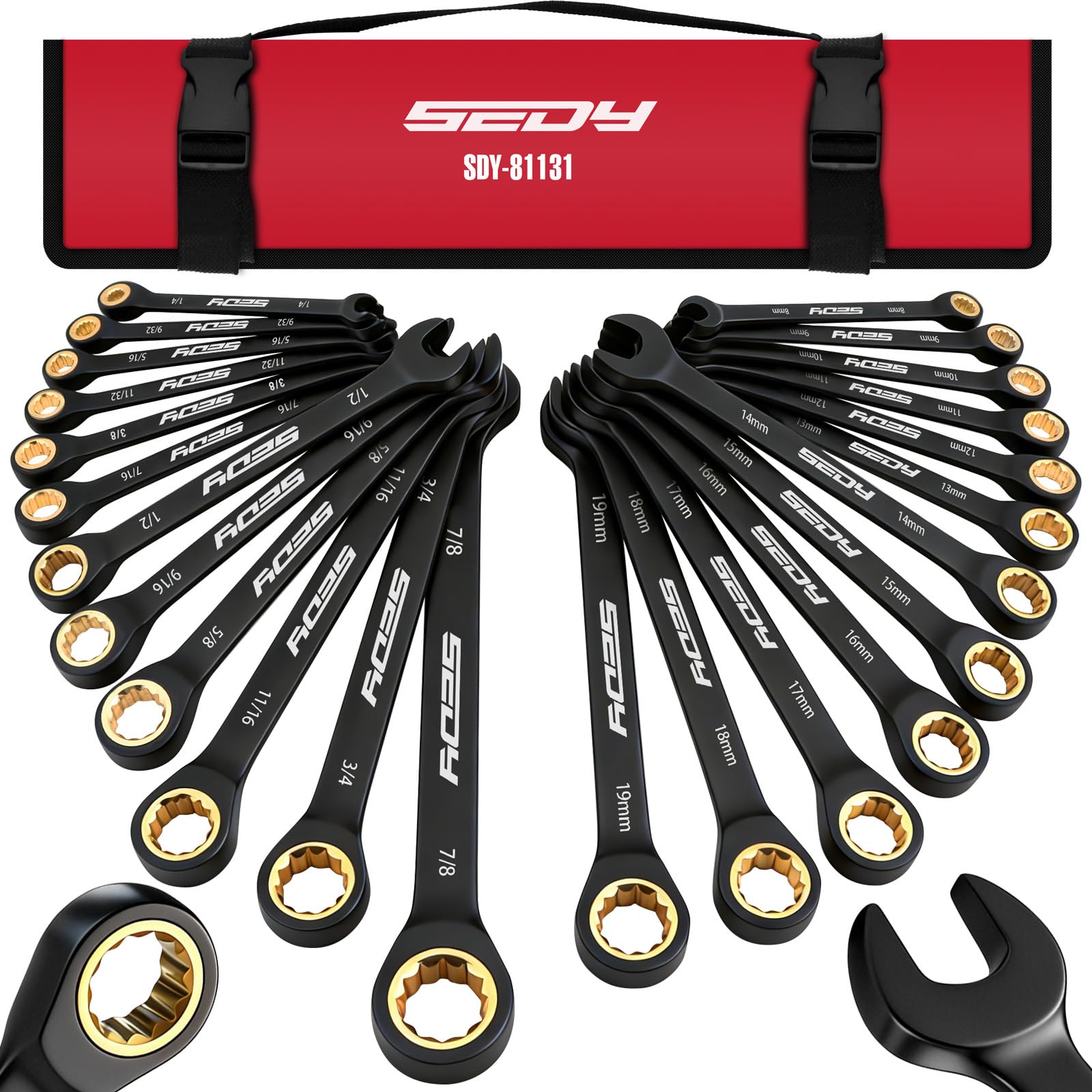 Amazon | プレミアムラチェットレンチ24点セット、SAE&メトリック