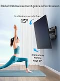 PERLESMITH TV Wall Bracket, for 26-60 Inch Television up to 40 kg, Swivel Tilt TV Bracket 43 55 Inch, Wall Mount max. VESA 400x400 mm, PSMFK10 - 5