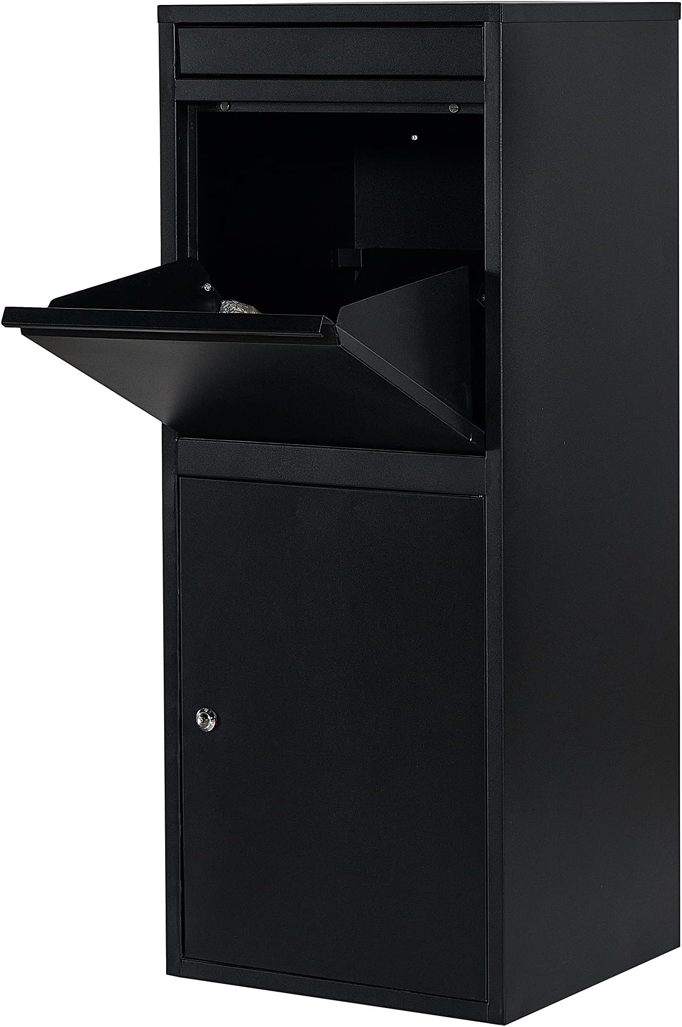 Extra Large Parcel Box Outdoor Parcel Delivery Box Parcel Drop Box Metal Post Box for Internet Deliveries,Wall Mountable Weatherproof Sturdy Mailbox Home Porch - Atahome Cappadocia (Black)