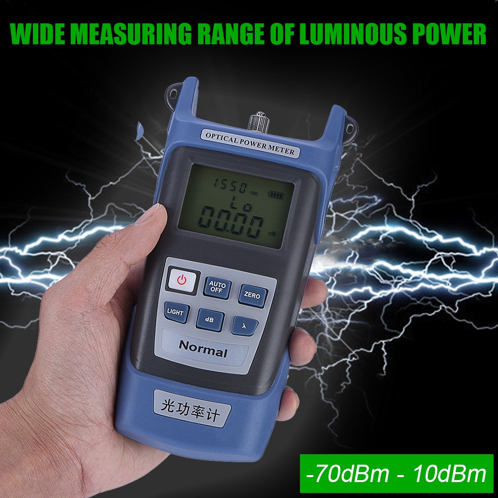 Optical Power Meter Tester-High Fiber Optical Power Meter High Sensitivity Power Meter Adapter with FC/SC Connector,48 Hours Super Long Standby Time