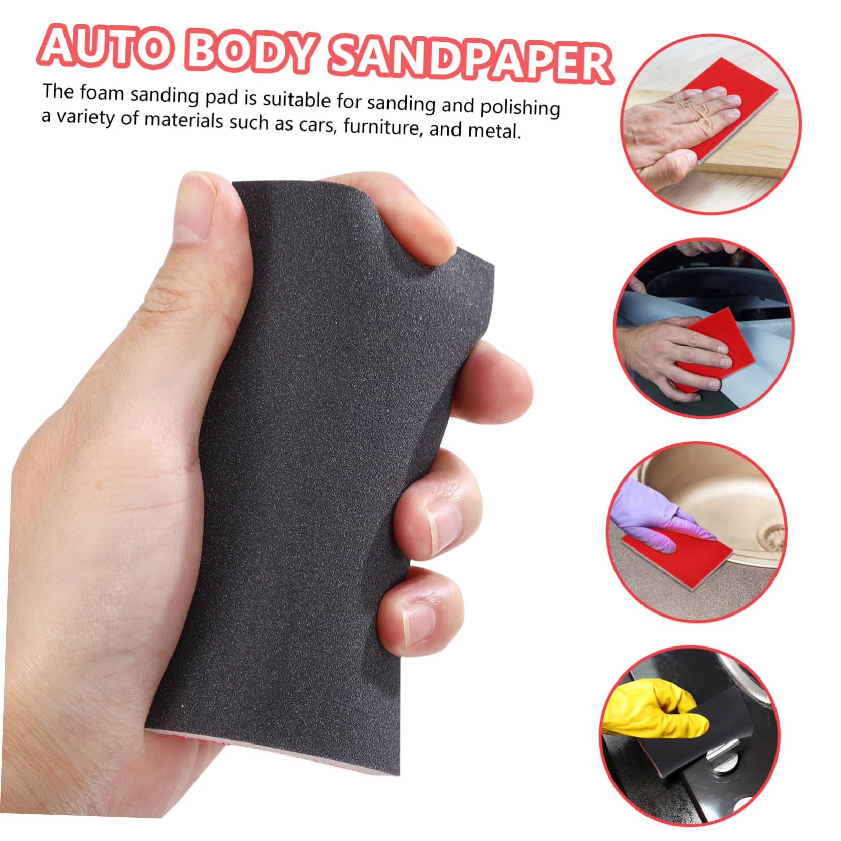 Mobestech 100stücke Schleifpads Aus Schwamm Und Sandpapier Für Holz Auto Und Handwerksprojekte Verschiedene Körnungen Wiederverwendbar Für Effektives Schleifen Und Polieren