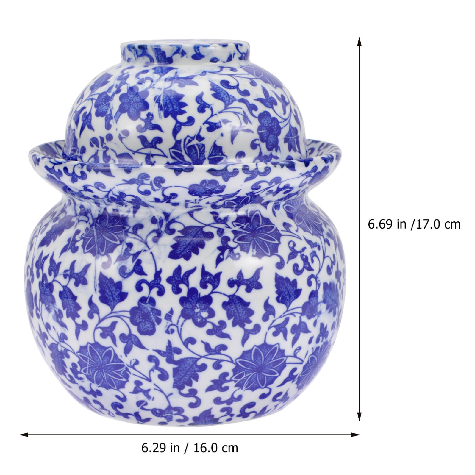 Barattolo per Alimenti in Ceramica Doppio Coperchio Ermetico, Vaso per Sottaceti Facile da Aprire e Chiudere, Contenitore Cucina per Conservazione Alimentare