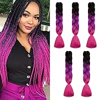 Vista 100 de Benehair 1 paquete de 1 paquete de extensiones de cabello trenzado de 24 pulgadas, extensiones de cabello sintético de alta temperatura, extensiones