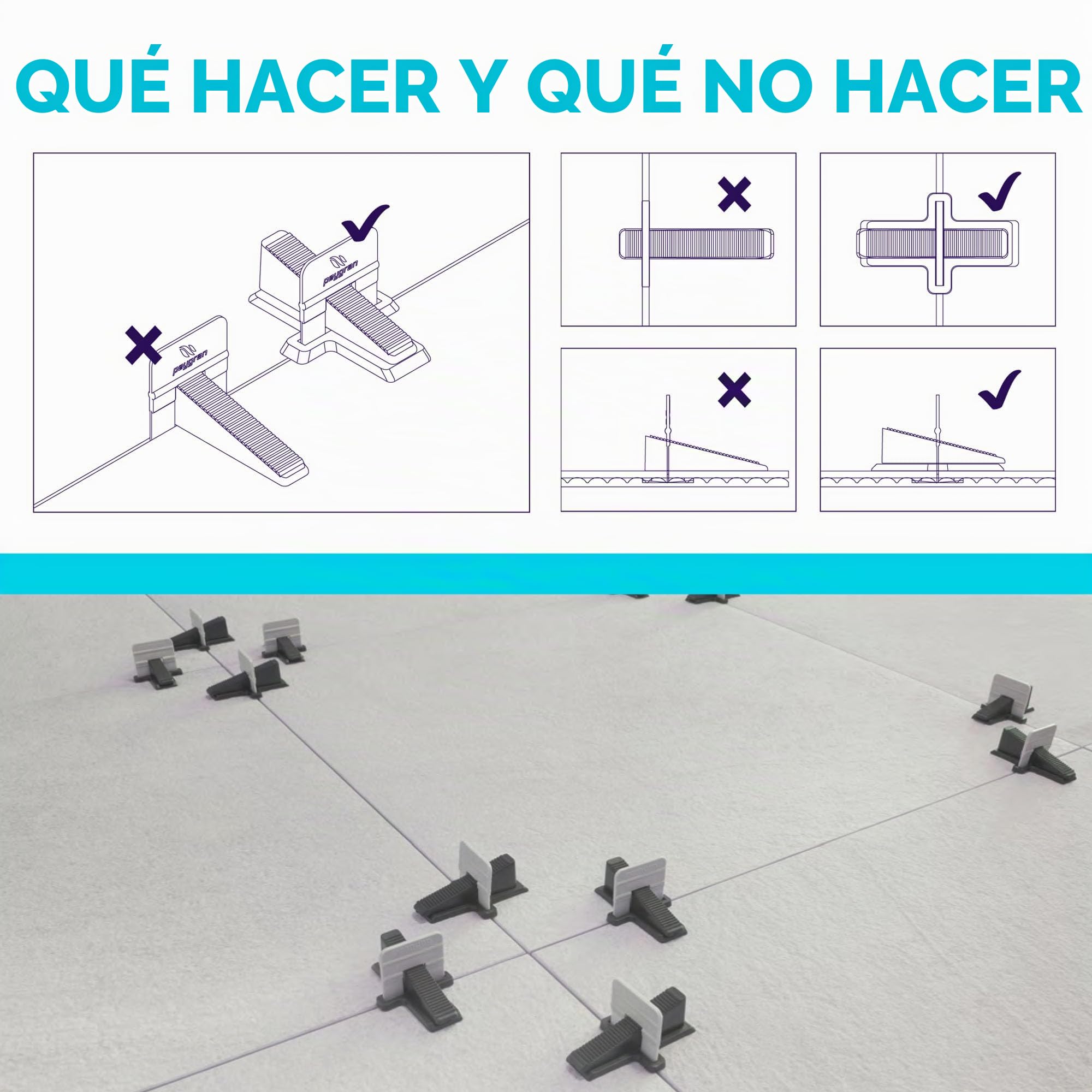 Suplemento Sistema de nivelación Peygran, permite trabajar en espesores de 3 a 5 mm y 16 a 19 mm, (100 unidades)