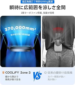 TORRAS ベルトファン 腰掛けファン PCM着脱〇 COOLiFY ZONE Amazon | TORRAS ベルトファン 腰掛け扇風機 【COOLiFY ZONE 2